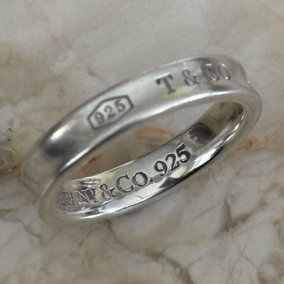 Tiffany & Co. 1837 Ring Narrow Sterling Silver Authentic - Picture 3 of 6